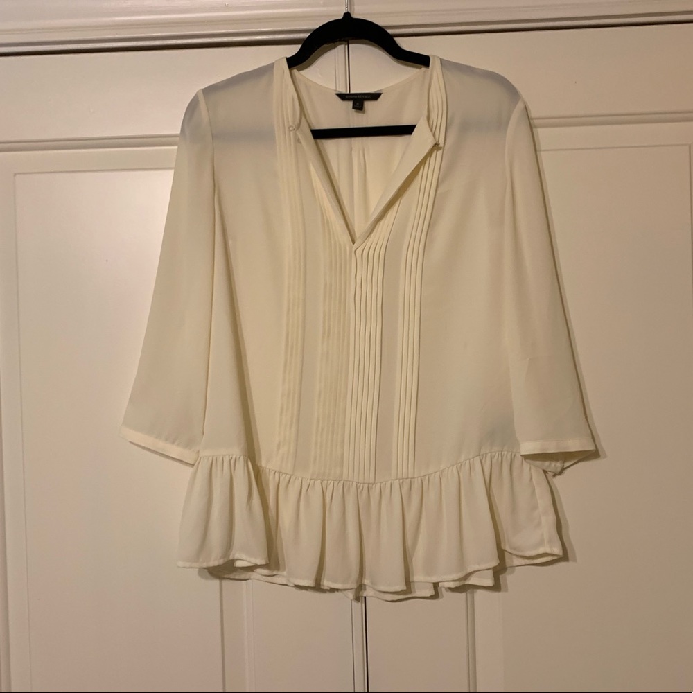 Banana Republic Ivory Peplum Blouse